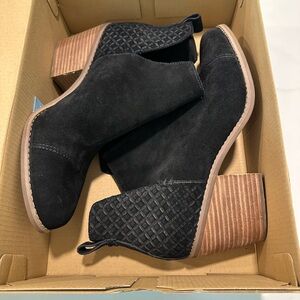 Toms Black Suede Ankle Booties